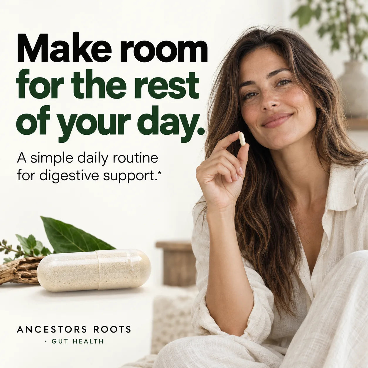 Ancestors Roots Gut Health — bottle and capsules